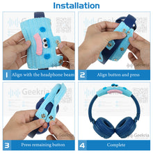 画像をギャラリービューアに読み込む, Geekria カバー 互換性 ニット生地 ヘッドバンドカバー ボーズ Bose QC45, QC35 II, ソニー Sony WH-1000XM4, ビーツバイドクタードレ Beats Solo4, Studio3, ジェイビーエル JBL Tune 720BT ヘッドホンに 対応 簡単に装着 工具不要 (青)