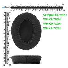 画像をギャラリービューアに読み込む, Geekria イヤーパッド Comfort 特厚 互換性 パッド ソニー Sony WH-CH700N, WH-CH710N, WH-CH720N ヘッドホンに対応 パッド イヤー / イヤーカップ メッシュファブリック( ブラック)
