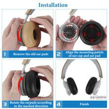 画像をギャラリービューアに読み込む, Geekria イヤーパッド Elite 互換性 パッド レイザー グアンドオルフセン Bang & Olufsen Beoplay H8i ヘッドホンに対応 パッド イヤー / イヤーカップ ラムスキン (黒)