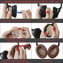 画像をギャラリービューアに読み込む, Geekria QuickFit イヤーパッド 互換性 パッド ボーズ Bose QuietComfort QC2, QC15, Around-Ear AE2, AE2i, AE2w ヘッドホンに対応 イヤパッド/イヤークッション/イヤーカップ ( プロテインレザー / 褐色 )