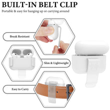 画像をギャラリービューアに読み込む, Geekria 超軽量 ポリカーボネート ベルト クリップ イヤホン ケース アップル AirPods Pro 2と互換性あり ハイキング 室外活動用 ハードシェル しっかり固定でき (ホワイト 1個 シングルケース)