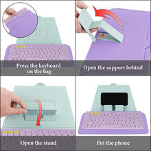 画像をギャラリービューアに読み込む, Geekria コンパクト キーボード ケース、ヴィーガンレザー トラベル ケース、電話とタブレット ホルダー付き、ロジクール Logicool Pebble Keys 2 K380s / ロジクール Logicool K380、Magic Keyboard 対応キーボード ケース (デイドリーム ミント)