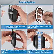 画像をギャラリービューアに読み込む, Geekria イヤーパッド SNAP マグネチック 互換性 パッド ビーツバイドクタードレ Beats Studio 3 Wireless, Studio 2 ヘッドホンに対応 パッド イヤー / イヤーカップ プロテインレザー + ベロア (ブラック, 2組)