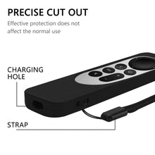 画像をギャラリービューアに読み込む, Geekria 保護ケース 2022 アップル / Apple TV 4K 第3世代リモコン対応 - 軽量 滑り止め 耐衝撃 シリコンカバー 2021 アップル / Apple TV 4K Siri 第2世代リモコン用 ストラップ付き (黒)