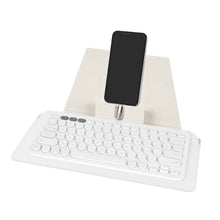 画像をギャラリービューアに読み込む, Geekria コンパクト キーボード ケース、携帯電話とタブレット ホルダー付きヴィーガン レザー トラベル ケース、Magic Keyboard、ロジクール Logicool Pebble Keys 2 K380s / ロジクール Logicool K380 と互換性のあるキーボード ケース (ホワイト)