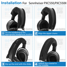 画像をギャラリービューアに読み込む, Geekria カバー 互換性 伸縮素材 ヘッドバンドカバー ゼンハイザー Sennheiser PXC 550, PXC 550 II Wireless Noise-Canceling Headphones ヘッドホンに 対応 簡単に装着 工具不要