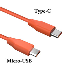 画像をギャラリービューアに読み込む, Geekria 充電ケーブル 互換性 Micro-USB 充電コード USB-C to Micro-USB ジェイビーエル JBL LIVE 500BT, LIVE 50BTNC, TUNE750BTNC, TUNE600BTNC に対応 (オレンジ/120cm 2個)
