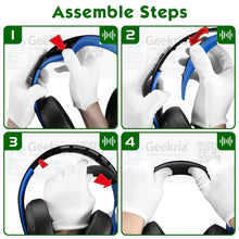 画像をギャラリービューアに読み込む, Geekria ヘッドバンド 互換性 ヘッドホンヘッドバンド プロテインレザー パッド ソニー Sony PS4 PS3 PSVITA Wireless Bluetooth Gold 対応 交換用 (黒)