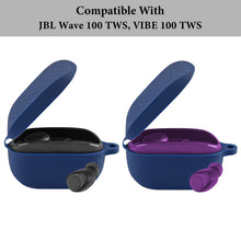 画像をギャラリービューアに読み込む, Geekria シリコン カバー 互換性 カバー JBL Wave 100TWS, VIBE 100 対応 True Wireless Earbuds 充電ケース充電ケースカバー 外装カバー キーホルダーフック付き、充電ポートアクセス可能 (Blue)