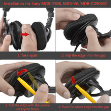 画像をギャラリービューアに読み込む, Geekria イヤーパッド QuickFit 互換性 パッド ソニー SONY MDR-7506, MDR-V6, MDR-CD900ST ヘッドホンに対応 パッド イヤー / イヤーカップ (プロテインレザー / 黒)