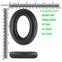 画像をギャラリービューアに読み込む, Geekria イヤーパッド Comfort 互換性 パッド ゼンハイザー Sennheiser GAME ONE, PC360, PC363D, PC373D ヘッドホンに対応 パッド イヤー / イヤーカップ (ベロア / ブラック)