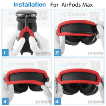 画像をギャラリービューアに読み込む, Geekria ヘッドバンド 互換性 ヘッドホンヘッドバンド AirPods Max 対応 交換用 パッド (赤)