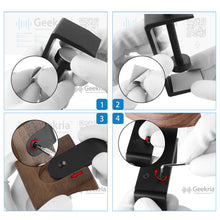 画像をギャラリービューアに読み込む, GeekriaヘッドフォンスタンドはApple AirpodsMax、ヘッドフォンフック、イヤホンハンガーマウント、ウォールナットホルダー付きのデュアルパーパスアルミニウムヘッドセットデスクトップクリップを表します