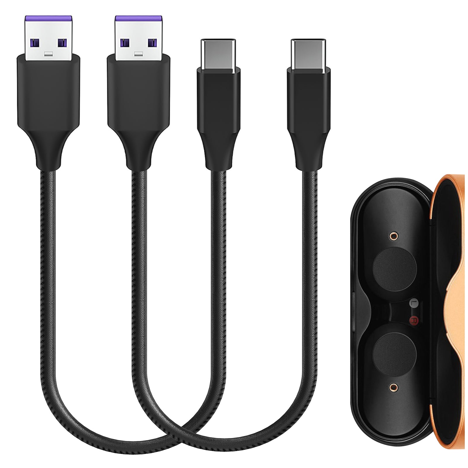 Geekria PUレザー 充電ケーブル 互換性 Type-C 充電コード USB to USB