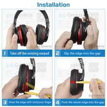 画像をギャラリービューアに読み込む, Geekria イヤーパッド 互換性 パッド ソニー Sony MDR-1ABT, MDR-1RBT, MDR-1RNC ヘッドホンに対応 パッド イヤー / イヤーカップ (冷却ジェル / 極太 ブラック)