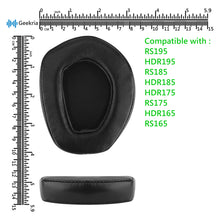 画像をギャラリービューアに読み込む, Geekria イヤーパッド Elite 互換性 パッド ゼンハイザー Sennheiser RS195, HDR195, RS185, HDR185, HDR175, RS175, HDR165, RS165 ヘッドホンに対応 パッド イヤー / イヤーカップ (ラムスキン / ブラック)