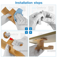 画像をギャラリービューアに読み込む, Geekria ヘッドホンスタンド 木製 2本掛け 吊り下げ式 ヘッドホンハンガー