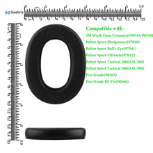 画像をギャラリービューアに読み込む, Geekria イヤーパッド QuickFit 互換性 パッド 3M WorkTunes Connect Peltor Sport Bull's Eye Ultimate Tactical 300 500 3M Pro-Grade ヘッドホンに対応 パッド イヤー / イヤーカッププロテインレザー(黒)