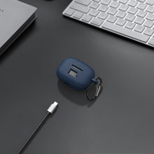 画像をギャラリービューアに読み込む, Geekria シリコンカバー 互換性 カバー ジェイビーエル JBL Vibe Beam 対応 True Wireless Earbuds 充電ケースカバー 外装カバー キーホルダーフック付き、充電ポートアクセス可能 (青)