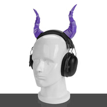画像をギャラリービューアに読み込む, Geekria 3Dプリント ヘッドホン用 悪魔の角 デビルホーン 手作り 調節可能 ヘッドバンド アクセサリー コスプレ 耳アタッチメント ハロウィーン 仮装パーティーに適用 (パープル)