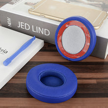 画像をギャラリービューアに読み込む, Geekria イヤーパッド QuickFit 互換性 パッド ビート Beats Solo 3, Solo 3.0 Wireless (A1796) ヘッドホンに対応 イヤパッド/イヤークッション/イヤーカップ (プロテインレザー / 濃紺)