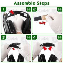 画像をギャラリービューアに読み込む, Geekria ヘッドバンド 互換性 ヘッドホンヘッドバンド Velour パッド Astro A50 Gen 3, A50 Gen 4 対応 交換用 (ブラック)