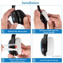 画像をギャラリービューアに読み込む, Geekria イヤーパッド QuickFit 互換性 パッド ロジクール Logicool H390, H600, H609 ヘッドホンに対応 パッド イヤー / イヤーカップ (プロテインレザー / 白)