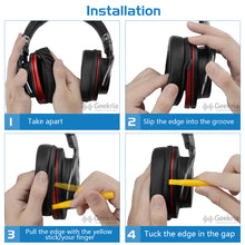 画像をギャラリービューアに読み込む, Geekria イヤーパッド QuickFit 互換性 パッド ソニー Sony MDR-1ABT, MDR-1RBT, MDR-1RNC ヘッドホンに対応 パッド イヤー / イヤーカップ (プロテインレザー / ブラック)