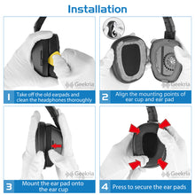 画像をギャラリービューアに読み込む, Geekria イヤーパッド QuickFit 互換性 パッド スカルキャンディ Skullcandy Crusher Wired ヘッドホンに対応 パッド イヤー / イヤーカップ (プロテインレザー / ブラック )