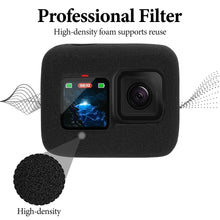 画像をギャラリービューアに読み込む, Geekria for Creators ウインドマフ スポンジ 互換性 GoPro HERO 13/12/11/10/9対応 アクションカメラ用 風切り音低減 カバー ハウジングフレーム用 マイク ウィンドスクリーン スポンジ アクセサリー(ブラック、2枚入り)