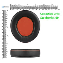 画像をギャラリービューアに読み込む, Geekria イヤーパッド QuickFit 互換性 パッド スティールシリーズ Steelseries 9H ヘッドホンに対応 パッド イヤー / イヤーカップ (プロテインレザー / ブラック オレンジ)