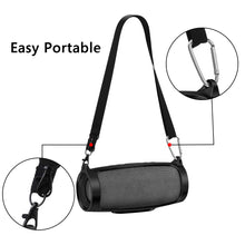 画像をギャラリービューアに読み込む, Geekria シリコーン スピーカーケース カバー 互換性カバー ジェイビーエル JBL Charge 5 に 対応 保護用の防水ソフトスキン、Bluetoothスピーカーケース、キーホルダーフック付き、ショルダーストラップ付き (Black)