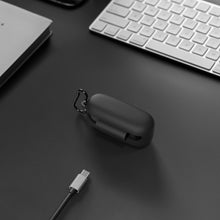 画像をギャラリービューアに読み込む, Geekria シリコンカバー 互換性 カバーソニー Sony WF-C510 対応 True Wireless Earbuds 充電ケースカバー 外装カバーキーホルダーフック付き、充電ポートアクセス可能(黒)