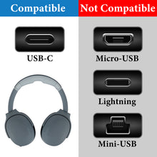 画像をギャラリービューアに読み込む, Geekria 充電ケーブル 互換性 Type-C 充電コード USB to USB-C スカルキャンディ Skullcandy Dime 3, Push XT, Indy Evo, Hesh Evo, Riff 2 に対応 (黒/30cm 2パック)