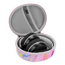 画像をギャラリービューアに読み込む, Geekria NOVA ヘッドホンケース ゼンハイザー Sennheiser PXC 480、Momentum Wireless 3、HD 450SE/458BT など対応 交換用ハードシェル トラベルキャリーバッグ ケーブル収納付き (ピンクマーブル)