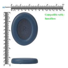 画像をギャラリービューアに読み込む, Geekria イヤーパッド QuickFit 互換性 パッドワンモア 1MORE SonoFlow ヘッドホンに対応 パッド イヤー / イヤーカップ プロテインレザー (青)