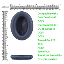 画像をギャラリービューアに読み込む, Geekria イヤーパッド QuickFit 互換性 パッド ボーズ Bose QCSE QC45, QC35, QC35 ii, QC35 ii Gaming, QC15 QC25, AE2, AE2i, AE2w, SoundTrue, SoundLink AE, New Quietcomfort ヘッドホンに対応 パッド イヤー / イヤーカップ (プロテインレザー / ミッドナイトブルー)