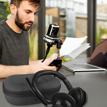 画像をギャラリービューアに読み込む, Geekria ケースShieldヘッドホンケース 互換性 ハードケース 旅行用 ハードシェルケース ロジクール Logicool H820e, H650e, H600, H570e, H530USB, H151, H390USB, H370 に対応 収納ポーチ付き (Black)