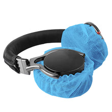 画像をギャラリービューアに読み込む, Geekria カバー 200個入り(100ペア) ヘッドホンカバー 不織布 使い捨て イヤーパッドカバー ストレッチニット オンイヤー ヘッドホンMRI ヘッドセット 用 劣化防止、防塵 ( 中 / ブルー)
