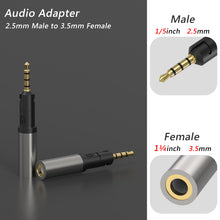 画像をギャラリービューアに読み込む, Geekria Apollo 2.5mm オス - 3.5mm メス ステレオ オーディオ ジャック アダプター ゼンハイザー Sennheiser HD599, HD598, HD598SE, HD598CS, HD598SR, HD579, オーディオテクニカ Audio-Technica ATH-M50x, ATH-M60x, ATH-M70x ヘッドフォン