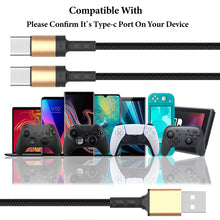 画像をギャラリービューアに読み込む, Geekria 急速充電ケーブル USB - デュアル Type-C Y スプリッター充電ケーブル、PlayStation 5, Xbox Series X, Series S 充電ケーブル, 互換性あり PS5 DualSense コントローラ (黒/200cm)
