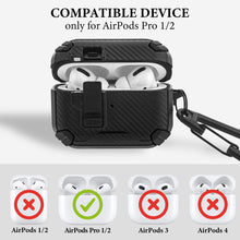 画像をギャラリービューアに読み込む, Geekria ハードシェルケース Apple AirPods Pro 2/1用 耐衝撃フルボディカバー ロック解除フリップ、電話ホルダー、マグネット式バック付き