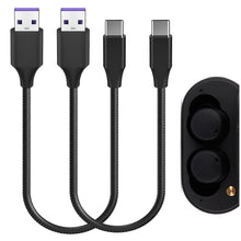 画像をギャラリービューアに読み込む, Geekria PUレザー 充電ケーブル 互換性 Type-C 充電コード USB to USB-C マーシャル Marshall Major V, Minor ANC, Mode II, Minor IV TWS に対応 (黒 / 30cm 2パック)
