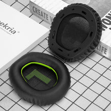 画像をギャラリービューアに読み込む, Geekria イヤーパッド QuickFit 互換性 パッド ジェイビーエル JBL Quantum 100, Q 100 ヘッドホンに対応 パッド イヤー / イヤーカップ プロテインレザー (ブラックレザーグリーンネットワーク)