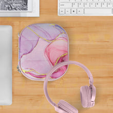 画像をギャラリービューアに読み込む, Geekria ケース NOVA ヘッドホンケース 互換性 ハードケース 旅行用 ハードシェルケース ジェイビーエル JBL Tune 660, TUNE 600BTNC, Tune 600BT, Tune 570BT, Tune 560BT, Tune 520 BT, Tune 510BT に対応 収納ポーチ付属(ピンクの大理石)