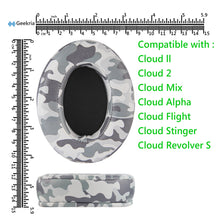 画像をギャラリービューアに読み込む, Geekria イヤーパッド QuickFit 互換性 パッド HyperX Cloud III, Cloud 3, Cloud II, 2, Mix, Alpha, Cloud Flight, Stinger, Revolver S ヘッドホンに対応 パッド イヤー / イヤーカップ プロテインレザー (迷彩)