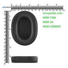 画像をギャラリービューアに読み込む, Geekria QuickFit イヤーパッド 互換性 パッド ソニー SONY MDR-7506, MDR-V6, MDR-CD900ST ヘッドホンに対応 イヤパッド/イヤークッション/イヤーカップ ( プロテインレザー / ブラック )