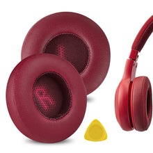 画像をギャラリービューアに読み込む, Geekria イヤーパッド QuickFit 互換性 パッド ジェイビーエル JBL E35, E45bt, E45, C45BT ヘッドホンに対応 パッド イヤー / イヤーカップ (プロテインレザー / 赤)