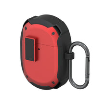 画像をギャラリービューアに読み込む, Geekria PC カバー グーグル / Google Pixel buds A と互換性のある True Wireless Earbuds 充電ケース カバー 充電ポートにアクセスするためのキーチェーン フック付き (黒赤)