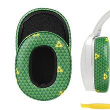 画像をギャラリービューアに読み込む, Geekria イヤーパッド QuickFit 互換性 パッド スカルキャンディ Skullcandy Crusher Wireless/Crusher EVO/Crusher ANC, Hesh3/HeshEVO/HeshANC, Venue ANC ヘッドホンに対応 パッド イヤー / イヤーカップ (プロテインレザー / ゼルダ・グリーンの三角形)